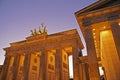 Berlin Brandenburg Gate at nig Royalty Free Stock Photo