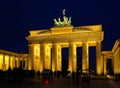 Berlin Brandenburg Gate night Royalty Free Stock Photo