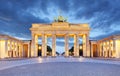 Berlin - Brandenburg Gate at night Royalty Free Stock Photo