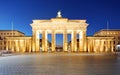 Berlin - Brandenburg Gate at night Royalty Free Stock Photo