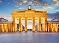 Berlin - Brandenburg Gate at night Royalty Free Stock Photo