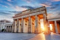 Berlin - Brandenburg Gate at sunrise, Germany Royalty Free Stock Photo