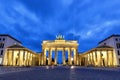 Berlin Brandenburger Tor Brandenburg Gate in Germany at night blue hour copyspace copy space Royalty Free Stock Photo