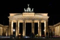 Night view of the Brandenburg gate. Berlin. Germany