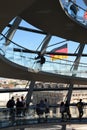 Detail of Reichstag glass dome. Berlin. Germany