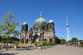 Berlin Dom Cathedral and TV Tower landmarks Royalty Free Stock Photo