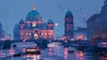 Berlin Cathedral (Berliner Dom) as seen from the Spree River.