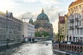 Berlin Cathedral Berliner Dom on Museum island and Spree river at sunset, Germany Royalty Free Stock Photo