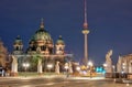 The Berlin Cathedral and the famous TV Tower