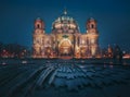 Berlin Cathedral view from Lustgarten at night - Berlin, Germany
