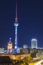 Berlin city skyline at sunset Royalty Free Stock Photo