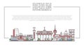 Berlin landmark panorama in linear style