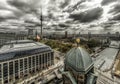 Berlin city skyline with famous television tower called Fernsehturm. View from Berlin cathedral. Germany