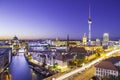 Berlin city skyline at sunset Royalty Free Stock Photo