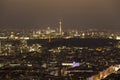 berlin cityscape from above at night Royalty Free Stock Photo
