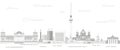 Berlin cityscape line art style vector poster illustration. Travel background