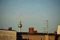 Berlin cityscape with and TV tower from Kreuzberg Viktoriapark Germany