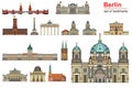 Berlin colorful line art 1 Royalty Free Stock Photo