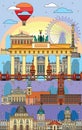 Berlin colorful line art 8 Royalty Free Stock Photo