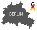 Berlin condolence map with ribbon in German national colours