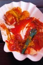Berlin currywurst in a bowl Royalty Free Stock Photo