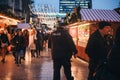 A police officer patrols the Christmas market in Berlin.
