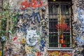 BERLIN - December 2020 : Typical grunge art court in Berlin on devember in Berlin. Court located just next to the