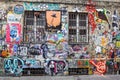 BERLIN - December 2020 : Typical grunge art court in Berlin on devember in Berlin. Court located just next to the