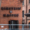 Berlin Einstein cafÃÂ©e facade view from the Spree river