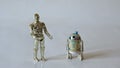 Vintage Star Wars C3PO and R2D2 with Sensorscope Action Figures from Kenner Toys on White
