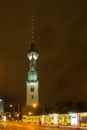 Berlin Fernsehturm & Tram at Night
