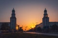 Frankfurter Tor towers in Berlin Royalty Free Stock Photo