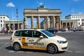 Berlin German Taxi Cab Brandenburger Gate Royalty Free Stock Photo