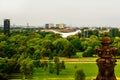 Berlin, Germany: Aerial view of Berlin Tiergarten public park and Victory Column -Berliner Siegessaeule and the bell tower, view Royalty Free Stock Photo