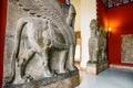 Assyrian Lamassu or winged bull in Pergamon museum in city Berlin at Germany