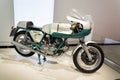 Ducati 750 Super Sport motorcycle standing at Volkswagen Group forum Drive in Berlin, Germany