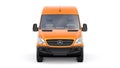 Berlin, Germany. April 28, 2022: Mercedes-Benz Sprinter. Orange European commercial van isolated on white background. 3d