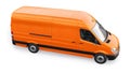 Berlin, Germany. April 28, 2022: Mercedes-Benz Sprinter. Orange European commercial van isolated on white background. 3d