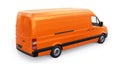 Berlin, Germany. April 28, 2022: Mercedes-Benz Sprinter. Orange European commercial van isolated on white background. 3d