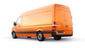 Berlin, Germany. April 28, 2022: Mercedes-Benz Sprinter. Orange European commercial van isolated on white background. 3d