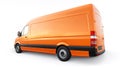 Berlin, Germany. April 28, 2022: Mercedes-Benz Sprinter. Orange European commercial van isolated on white background. 3d