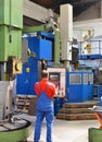 Berlin, Germany - April 18, 2013: Production of metal components in a foundry - mechanical engineering