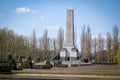 Berlin, Germany - April 21, 2023: The Soviet war memorial in Schonholzer Heide, Pankow, where 13,200 Soviet soldiers who