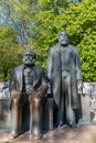 Statue of Karl Marx and Friedrich Engels on Alexander square in Berlin Royalty Free Stock Photo