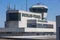 Berlin Tegel `Otto Lilienthal` Airport EDDT, TXL control tower and main terminal building Royalty Free Stock Photo