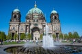 View of the Berliner Dome Berlin Cathedral with a fountain in the foreground Royalty Free Stock Photo