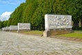 BERLIN, GERMANY. The avenue of sarcophagi of the Soviet military memorial in Treptov-park Royalty Free Stock Photo