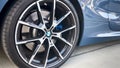 Berlin, Germany - August 20, 2022: BMW 8 Series G16 Gran Coupe 840d xDrive M-pack. car closeup alloy wheel with Pirelli