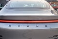 Berlin, Germany - August 20, 2022: Car Detail Xpang Performance P7 Motors electric car back badge emblem logo. X Peng