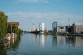 Cityscape of Berlin city / view over river Spree on Tv Tower fro